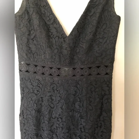 BARDOT Fiona Sleeveless Lace Midi Sheath Dress With Trumpet Hem Size XS - Picture 8 of 10